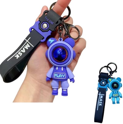 Dailygoody - Astronaut Sleutelring - Gepersonaliseerd - Zwart - Creatieve Sleutelhanger - Voor Vrouwen en Mannen - Inclusief Karabijnhaak