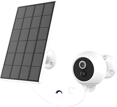 Beveiligingscamera Buiten - Draadloze Camera - Huis Beveiligen - Zonnepaneel Opladen - 5MP Resolutie - Wit