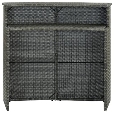 vidaXL - Tuinbartafel - 120x55x110 - cm - poly - rattan - grijs