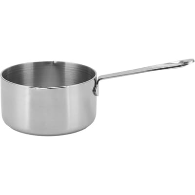 Chauffe-beurre en acier inoxydable à fond plat, casserole à lait avec double bec verseur, trou de suspension pour L