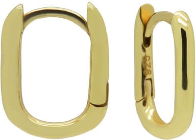 Karma Oorringen Plain Hinged Hoops Round Square 12 mm Goud