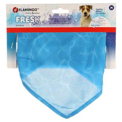 Halsband hond - koelbandana hond - verkoelende hondenbandana - M - Fresk Inou Blauw - verkoelend halsdoekje voor honden - 70 cm