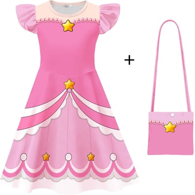 Costume Lily Lovebraids pour Fille Dessin Animé Imprimé Robe Halloween Temps de Jeu Tenue Lily Carnaval Fête d'Anniversaire Vestidos 7-8T(140) pink