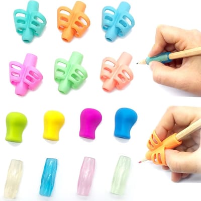 Pencil grips voor kinderen - 18 kleuren, ergonomische grip, verbeterde schrijfvaardigheid en comfort