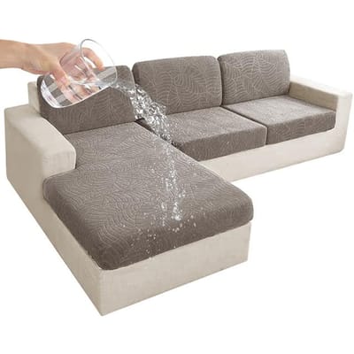 Housses de coussin de siège de canapé imperméables pour salon protecteur canapé Chaise Longue Jacquard housse de canapé housse de siège de fauteuil Normal Size (S)-1pc gray