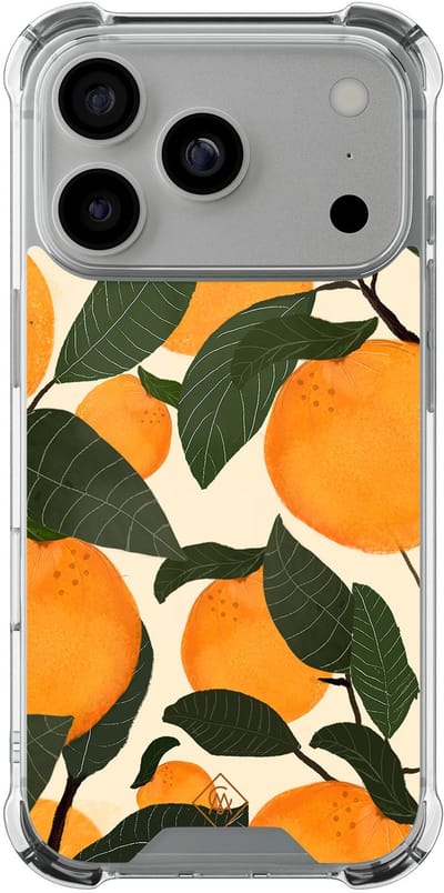 Casimoda® hoesje - Geschikt voor iPhone 17 Pro - Oranges - Shockproof case - Extra sterk - TPU/polycarbonaat - Groen, Transparant