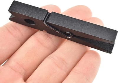 Houten Kledspeldjes - Wasknijpers Sterk - Kleding Drogen - Vallen Niet Uit Elkaar - 16 Stuks - Zwart
