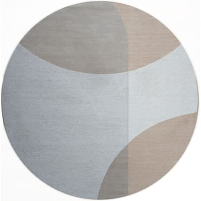 Vloerkleed Eli Beige ø160 cm - Design Vloerkleed met Organisch Patroon – Modern / Scandinavisch Interieur
