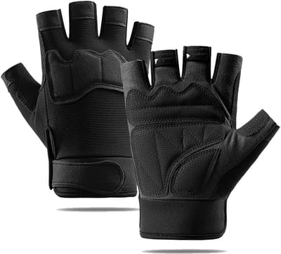 Halfvinger Tactische Handschoenen - Zwart (XL), Unisex, Ademend, Geschikt voor Fietsen, Motoren & Outdoor Kamperen