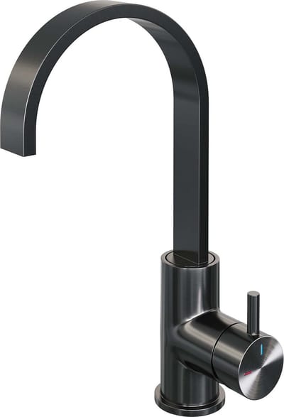 Brauer Gunmetal Edition hoge opbouw wastafelmengkraan met draaibare platte uitloop model B gunmetal geborsteld PVD