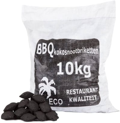 BBQdeco Kokosnootbriketten 10 kg - Restaurant kwaliteit