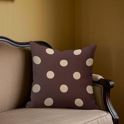 Bruin met Beige Stippen vierkante Jacquard Kussenhoes voor Bank Kantoor Lendenkussenhoes Huis Decoratieve Kussensloop 50x50cm