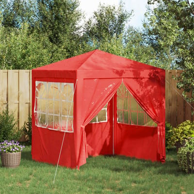 vidaXL - Partytent - 200 - x - 200 - x - 240 - cm - Rood - PE - en - staal