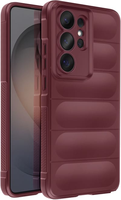 Amorus, Hoesje Geschikt voor Samsung Galaxy S26 Ultra zacht schokbestendig compatibel met draadloos opladen Qi, Bordeaux