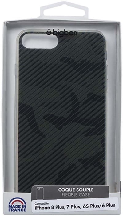 Bigben Connected, Hoesje geschikt voor iPhone 6 Plus / 7 Plus / 8 Plus - Stripe Patroon, Camouflage