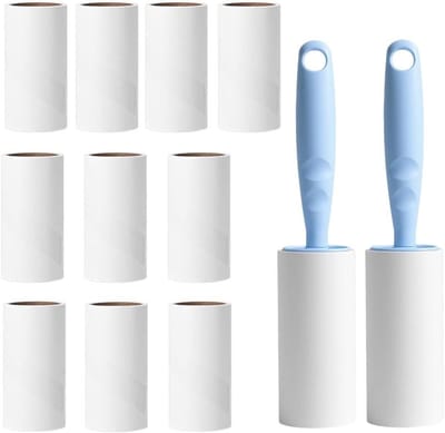 Pluisroller Set - Kledingroller Haarverwijderaar - Kleding Reinigen - Extra Brede Reiniging - 10 Rollen 55 Vellen - Blauw