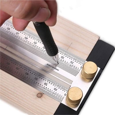Omgoods - T-Liniaal voor Houtbewerking - Precisie Meetgereedschap met Potlood