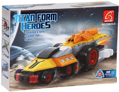 Lobbes bouwset speelgoed Titan Heroes Space Explorer oranje 96-delig.