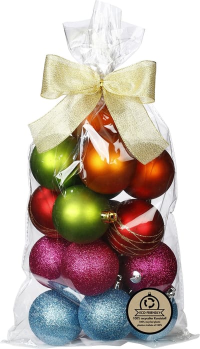 Inge Christmas kerstballen - 16x st- gekleurd - kunststof - 6 cm