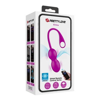 PRETTY LOVE - ELVIRA KEGEL BALLS APP CONTROL REMOTO MORADO