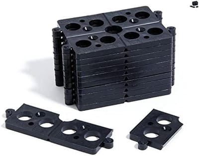 Wigplaten - Onderlegwiggen Egaliseren - Vloeren Plaatsen - Stapelbaar Verrottingsbestendig - 8 x 6 x 0.5 cm - Zwart