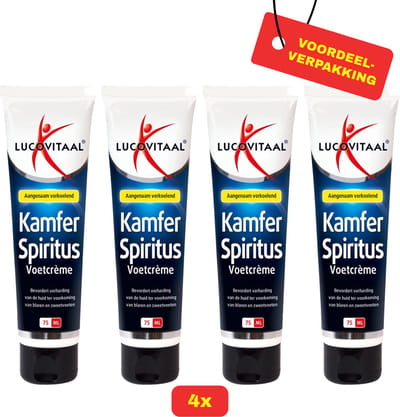 4x - Lucovitaal Voetcrème Kamfer Spiritus 4x 75 ml - Voordeelverpakking!