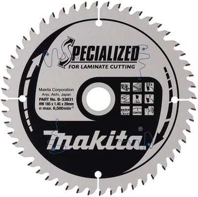 Makita Toebehoren - Zaagblad voor laminaat, 165x20 mm, 52 tanden B-33831