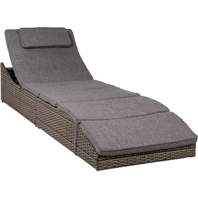 Kubu Split Ligstoel Set - grijs Poly Rotan, Stalen Frame.