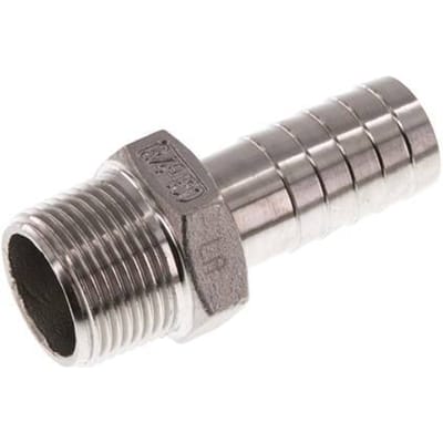 R 3/4'' Buitendraad x 19mm RVS Slangpilaar 16 Bar