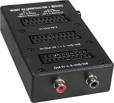 Scart schakelbox met 3 aansluitingen / zwart