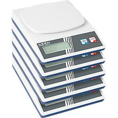 KERN & Sohn digitale weegschaal in een set van 5, LCD-display, weegoppervlak 134×127 mm