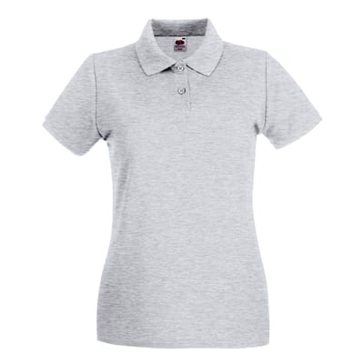 Fruit Of The Loom Vrouwen Dames-Fit Premium Poloshirt Met Korte Mouwen (Heater Grijs)