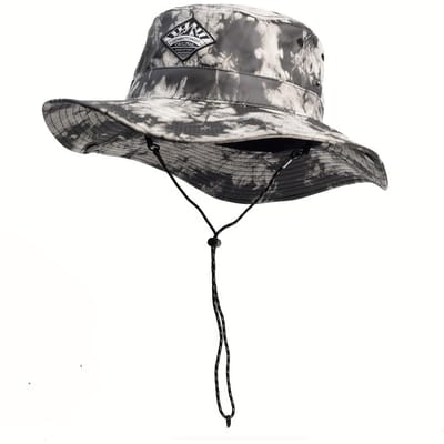 Heren Outdoor Bucket Hat - 100% Polyester, Ademend & Lichtgewicht Voor Wandelen/Vissen | PU Lederen Rand, Bruin/Zwart One Size gray