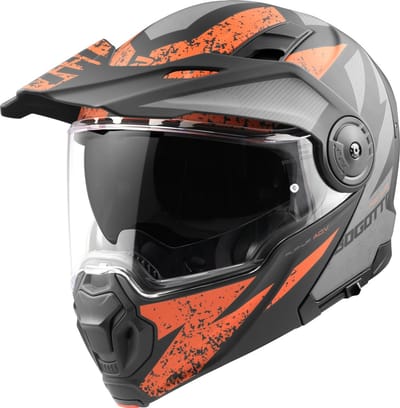 Bogotto FG-102 Safari Fiberglas Enduro Helm Zwart Grijs Oranje - Helm