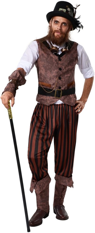 dressforfun - Steampunk avonturier S - verkleedkleding kostuum halloween verkleden feestkleding carnavalskleding carnaval feestkledij partykleding - 302335