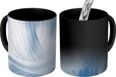 Magische Mok - Foto op Warmte Mokken - Koffiemok - Blauw - Acrylverf - Design - Magic Mok - Beker - 350 ML - Theemok