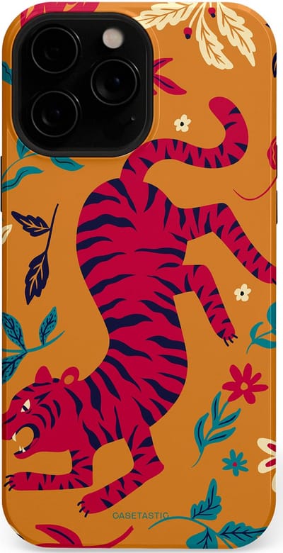 Casetastic Hoesje Geschikt voor Apple iPhone 13 Pro Max Magsafe - Stijlvolle Beschermende Duo-layer Case - Zonnetijger