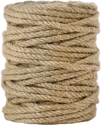 Jute Touw 5mm Dik - 30 Meter Natuurlijk 4-laags Gedraaid Touw voor Tuin, Knutselen en Decoratie