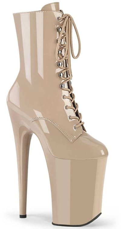 Pleaser - INFINITY-1020 Plateau Laarzen, Paaldans schoenen - US 12 - 42 Shoes - Beige