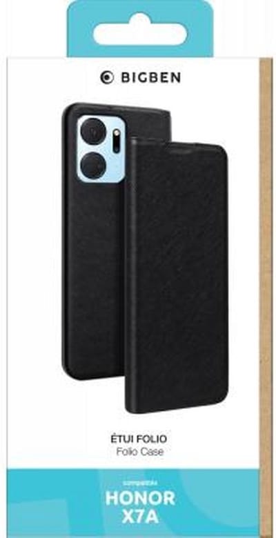 Bigben Connected, Hoesje geschikt voor Honor X7A - Folio, Zwart