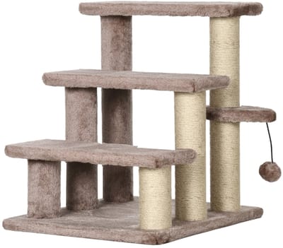 Wishdor - Kattenkrabpaal - hout - meerdere niveaus - 45L x 40B x 48H cm Brown