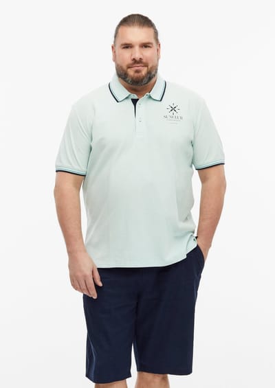 Polo van gestructureerde katoenen pique met print aan de voorkant s.Oliver