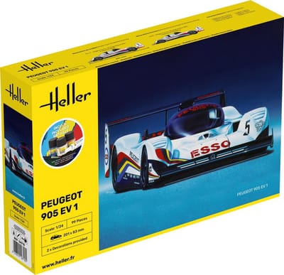 Heller Modelbouwpakket Auto - 56718 Peugeot 905 EV Racing Car - Starter kit Plastic - 1:24 - Modelbouw