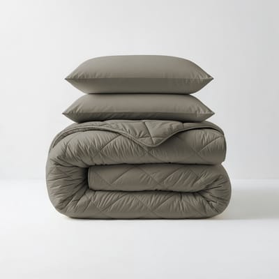 Sleeptime 2 in 1 Diamant Dekbed - Dekbed zonder Overtrek Inclusief Kussenslopen - 200x200 - Kaki