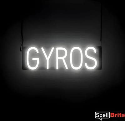 GYROS - Lichtreclame Neon LED bord verlicht | SpellBrite | 54 x 16 cm | 6 Dimstanden - 8 Lichtanimaties | Reclamebord neon verlichting