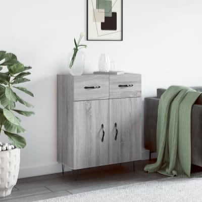 vidaXL - Dressoir - 69,5x34x90 - cm - bewerkt - hout - grijs - sonoma - eikenkleurig