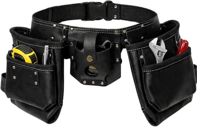 Lomera Gereedschapsgordel - Gereedschapsriem - Gereedschapsgordel met Riem - Gereedschapsriem met Holster - Dubbele Gereedschapsgordel - Gereedschapsgordel met Hamerhouder
