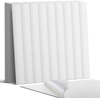 Coloray Wandpanelen Zelfklevend - Verticale strepen op de achtergrond Zelfklevende Wandpanelen - 50 cm x 50 cm - Wit Wandpaneel PVC - 5 stuks - Texturen Wandpanelen Zelfklevend - Keuken Wandpanelen - Wandpanelen Badkamer