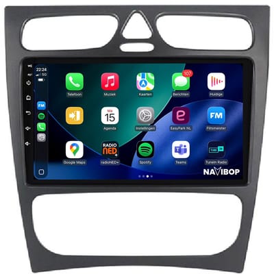 Geschikt voor Mercedes C-klasse (2000 t/m 2004) | 4+64GB 8-CORE | 9 inch Android 15.0 CarPlay autoradio | Draadloos CarPlay & Android Auto | Externe microfoon | Bluetooth & WiFi | NAVIBOP NB-5131 | Bouwjaar 2000 t/m 2004