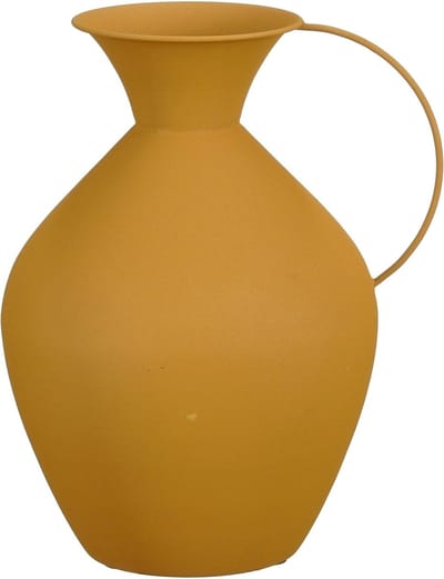 Mica Decorations Gyge Vaas - L30 x B24 x H37 cm - Metaal - Geel